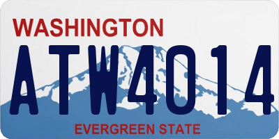 WA license plate ATW4014