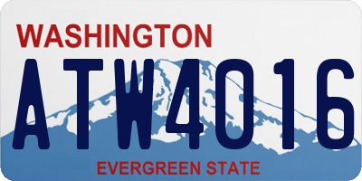 WA license plate ATW4016