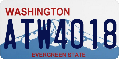WA license plate ATW4018