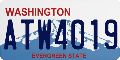 WA license plate ATW4019