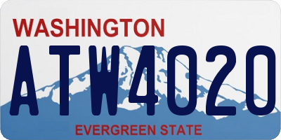 WA license plate ATW4020