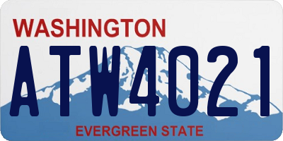 WA license plate ATW4021