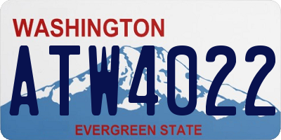WA license plate ATW4022