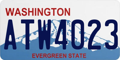 WA license plate ATW4023