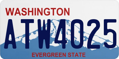 WA license plate ATW4025