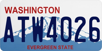 WA license plate ATW4026