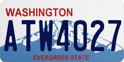 WA license plate ATW4027