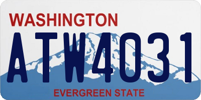 WA license plate ATW4031
