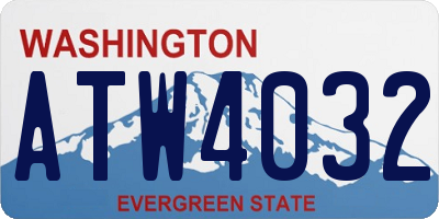 WA license plate ATW4032