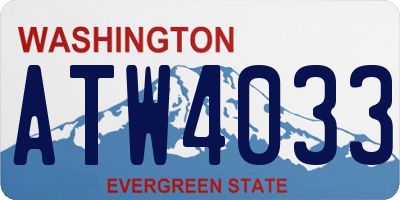 WA license plate ATW4033