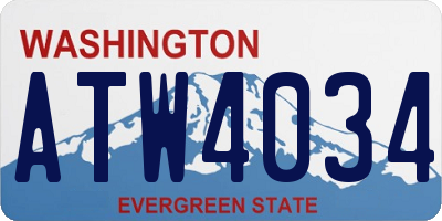 WA license plate ATW4034