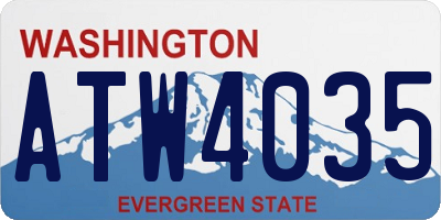 WA license plate ATW4035