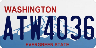 WA license plate ATW4036