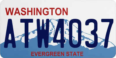 WA license plate ATW4037