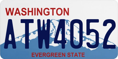 WA license plate ATW4052