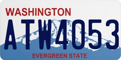 WA license plate ATW4053