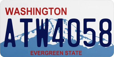 WA license plate ATW4058
