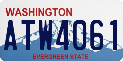 WA license plate ATW4061