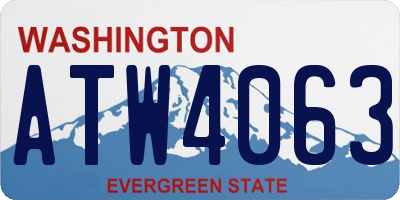 WA license plate ATW4063