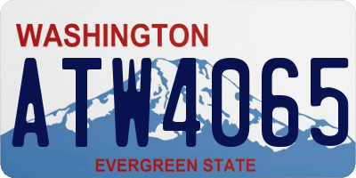 WA license plate ATW4065
