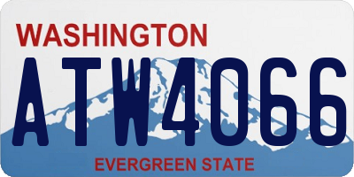WA license plate ATW4066
