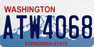 WA license plate ATW4068