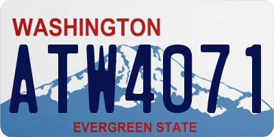 WA license plate ATW4071