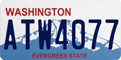 WA license plate ATW4077