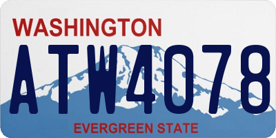 WA license plate ATW4078