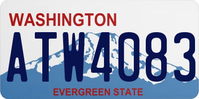 WA license plate ATW4083