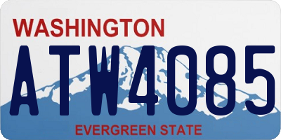 WA license plate ATW4085