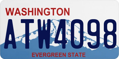 WA license plate ATW4098