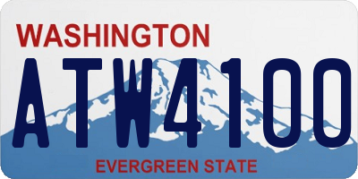 WA license plate ATW4100