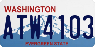 WA license plate ATW4103
