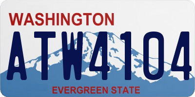 WA license plate ATW4104