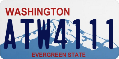 WA license plate ATW4111