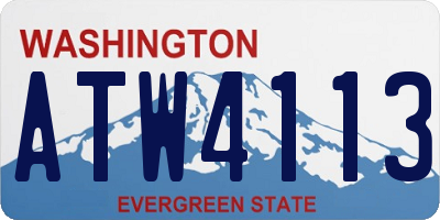 WA license plate ATW4113