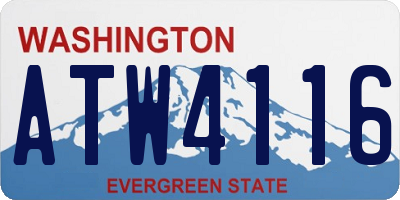 WA license plate ATW4116