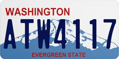 WA license plate ATW4117