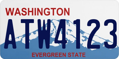 WA license plate ATW4123