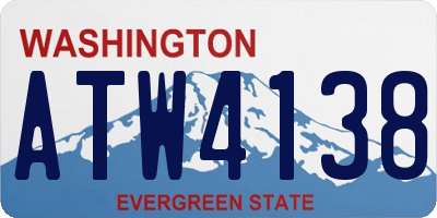 WA license plate ATW4138