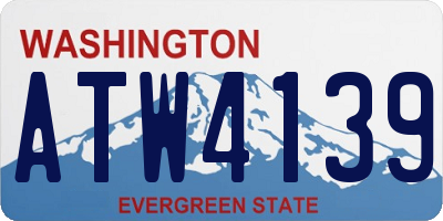 WA license plate ATW4139