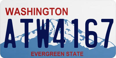 WA license plate ATW4167