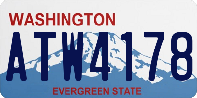 WA license plate ATW4178