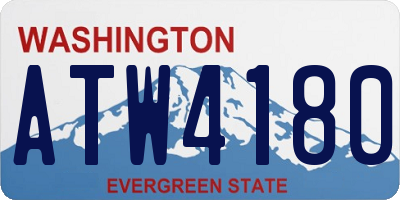 WA license plate ATW4180