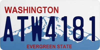 WA license plate ATW4181