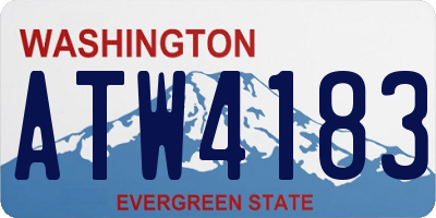 WA license plate ATW4183