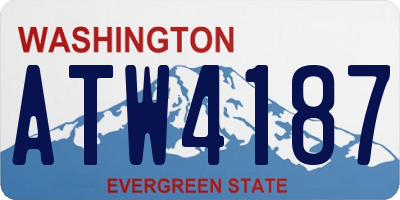 WA license plate ATW4187