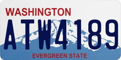 WA license plate ATW4189