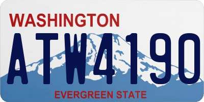 WA license plate ATW4190